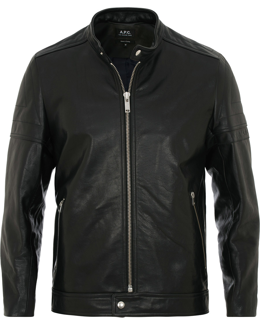 Homme | Manteaux Et Vestes | A.P.C. | Coffee Racer Leather Jacket Black