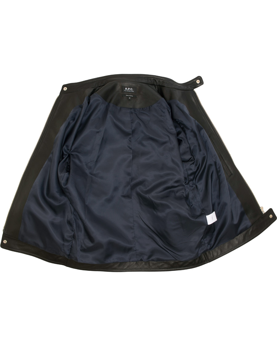 Homme | Manteaux Et Vestes | A.P.C. | Coffee Racer Leather Jacket Black