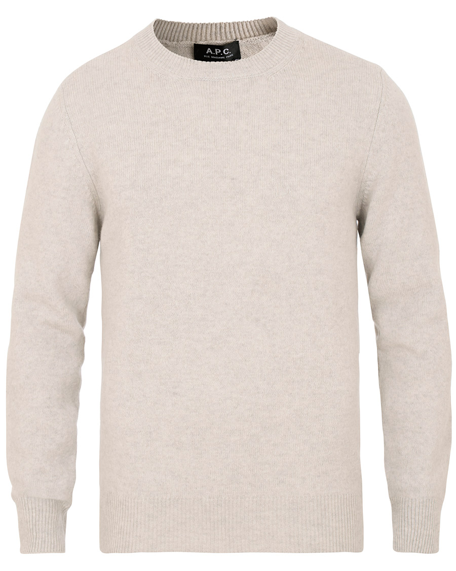 Homme | Pulls Et Tricots | A.P.C. | Colin Brushed Lambswool/Cotton Crew Neck Grey Melange