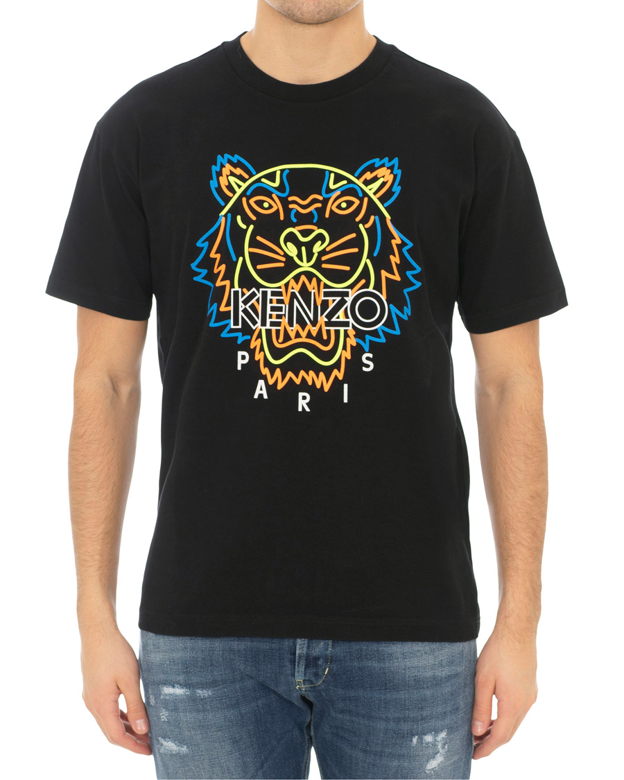 Homme | T-shirts | KENZO | Tiger Neon T-shirt Black
