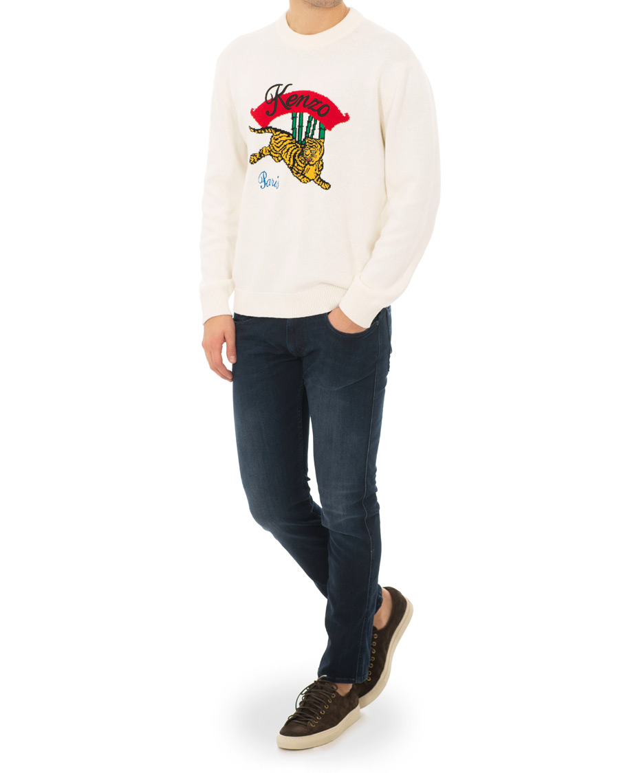 Homme | Pulls Et Tricots | KENZO | Jumping Bamboo Tiger Knitted Crew Neck White