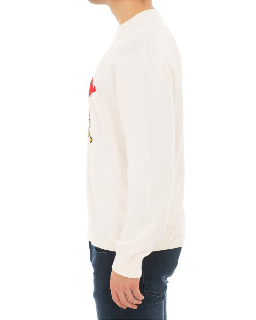 Homme | Pulls Et Tricots | KENZO | Jumping Bamboo Tiger Knitted Crew Neck White