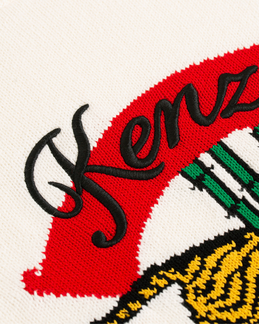 Homme | Pulls Et Tricots | KENZO | Jumping Bamboo Tiger Knitted Crew Neck White