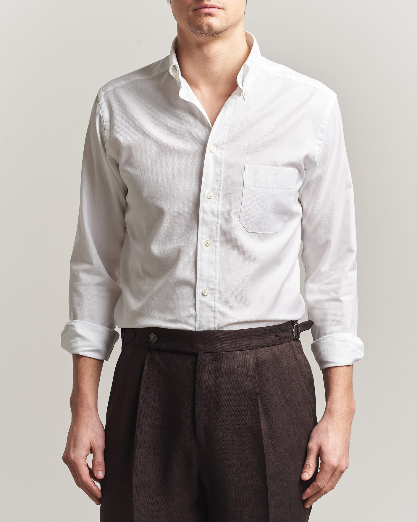 Homme | Chemises | Eton | Slim Fit Royal Oxford Button Down White