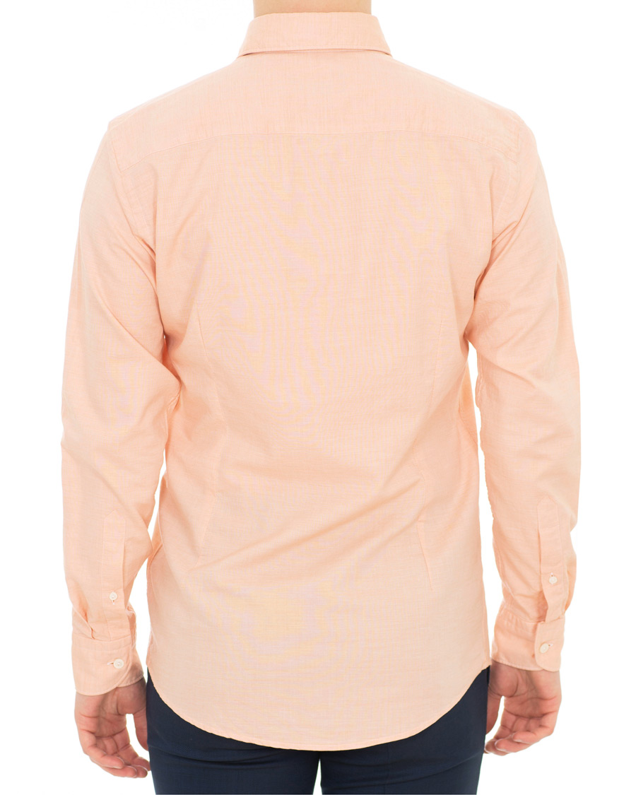 Heren | Overhemden | Eton | Slim Fit Twill Cotton Silk Shirt Orange