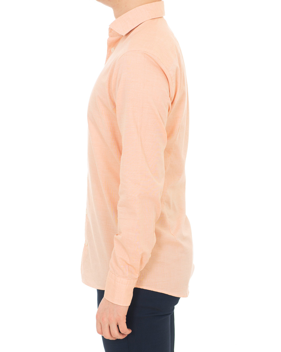 Heren | Overhemden | Eton | Slim Fit Twill Cotton Silk Shirt Orange