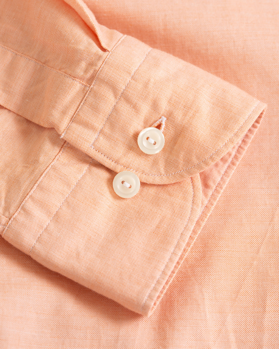 Heren | Overhemden | Eton | Slim Fit Twill Cotton Silk Shirt Orange