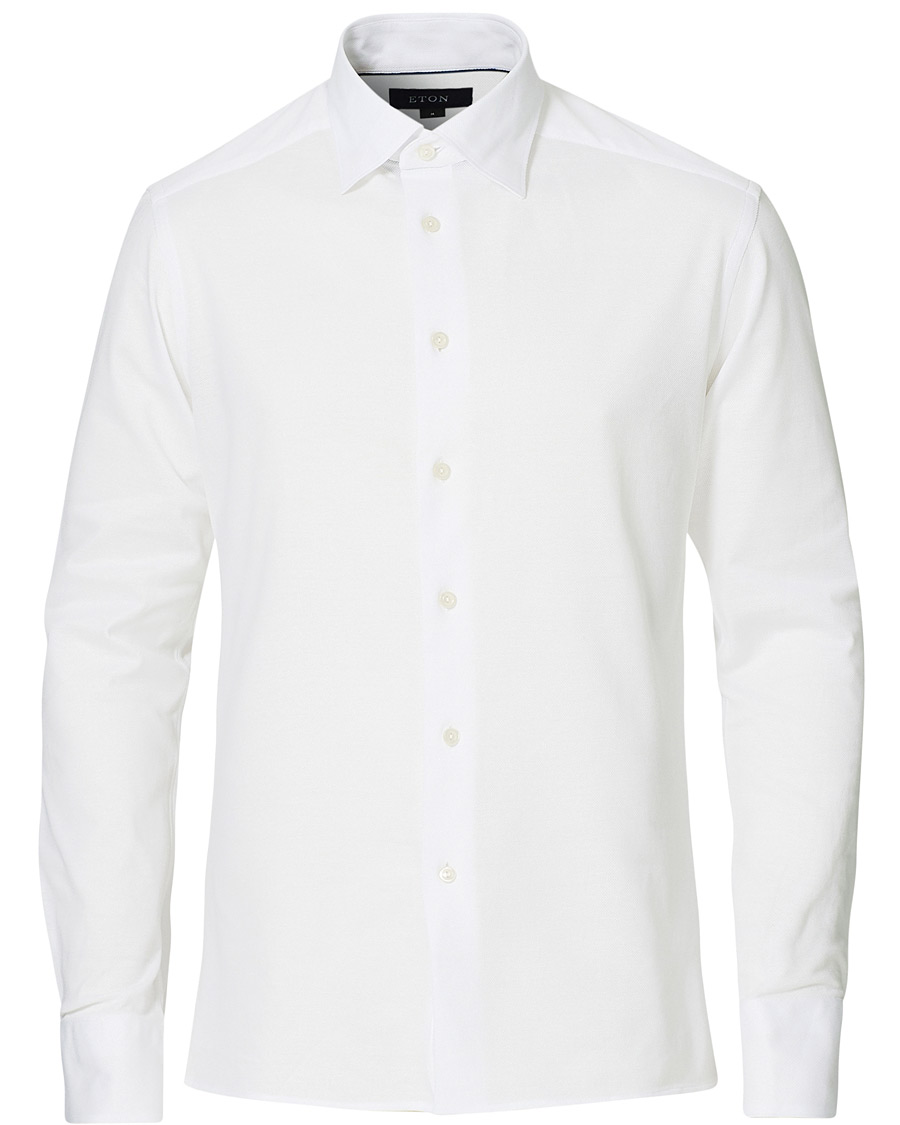 Homme | Chemises | Eton | Slim Fit Jersey Button Under Shirt White