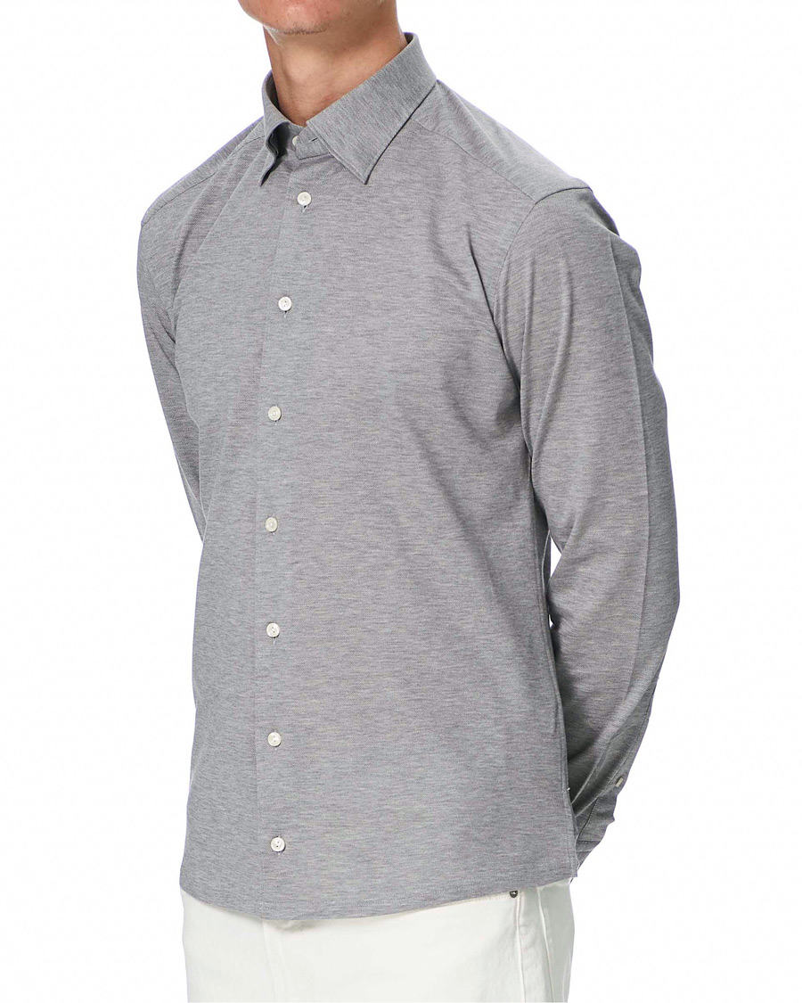 Homme | Chemises | Eton | Slim Fit Jersey Button Under Shirt Grey