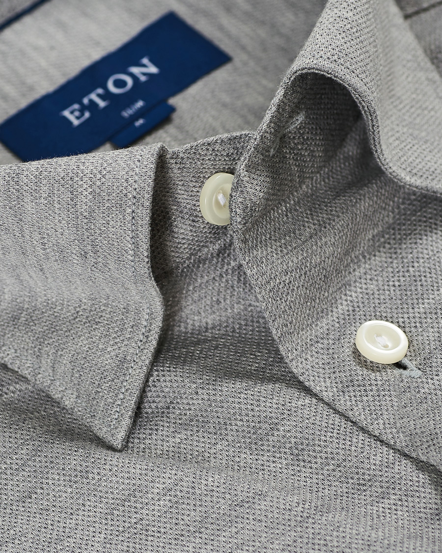 Homme | Chemises | Eton | Slim Fit Jersey Button Under Shirt Grey