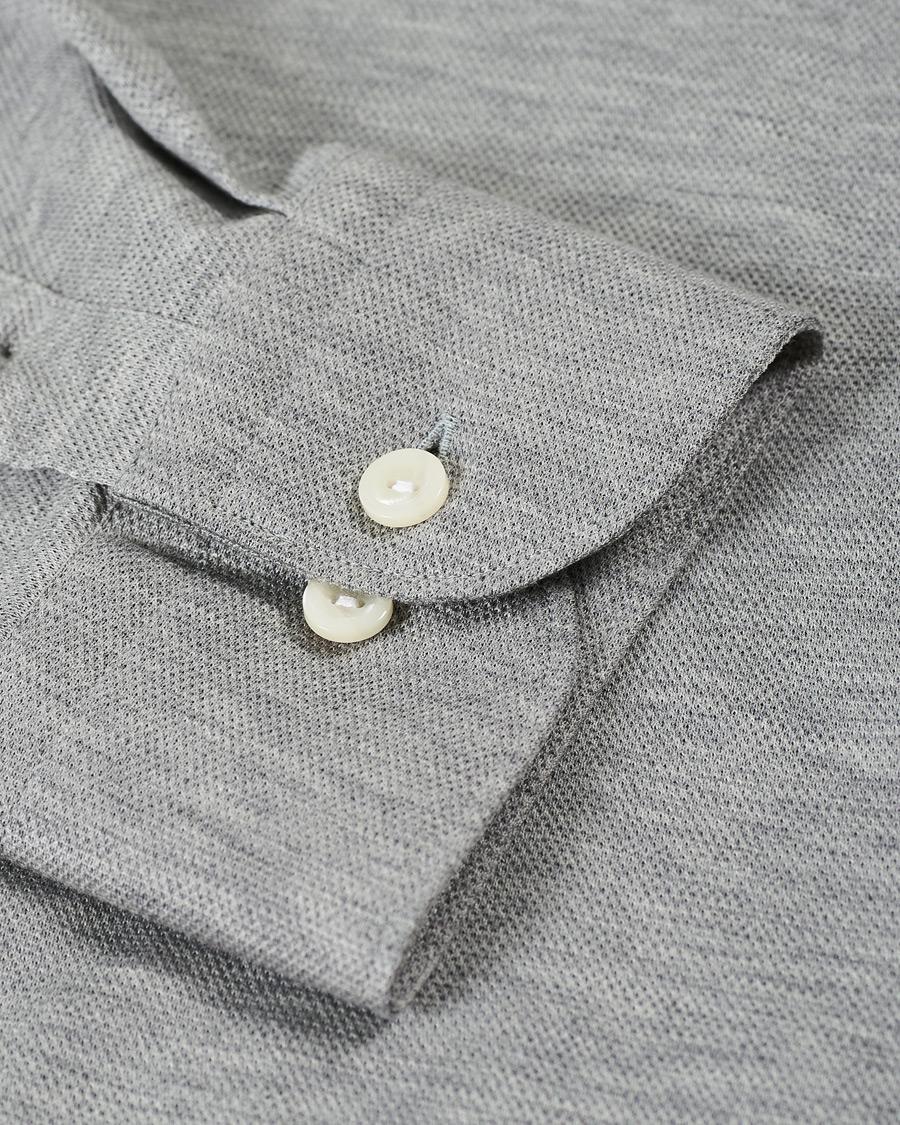 Homme | Chemises | Eton | Slim Fit Jersey Button Under Shirt Grey