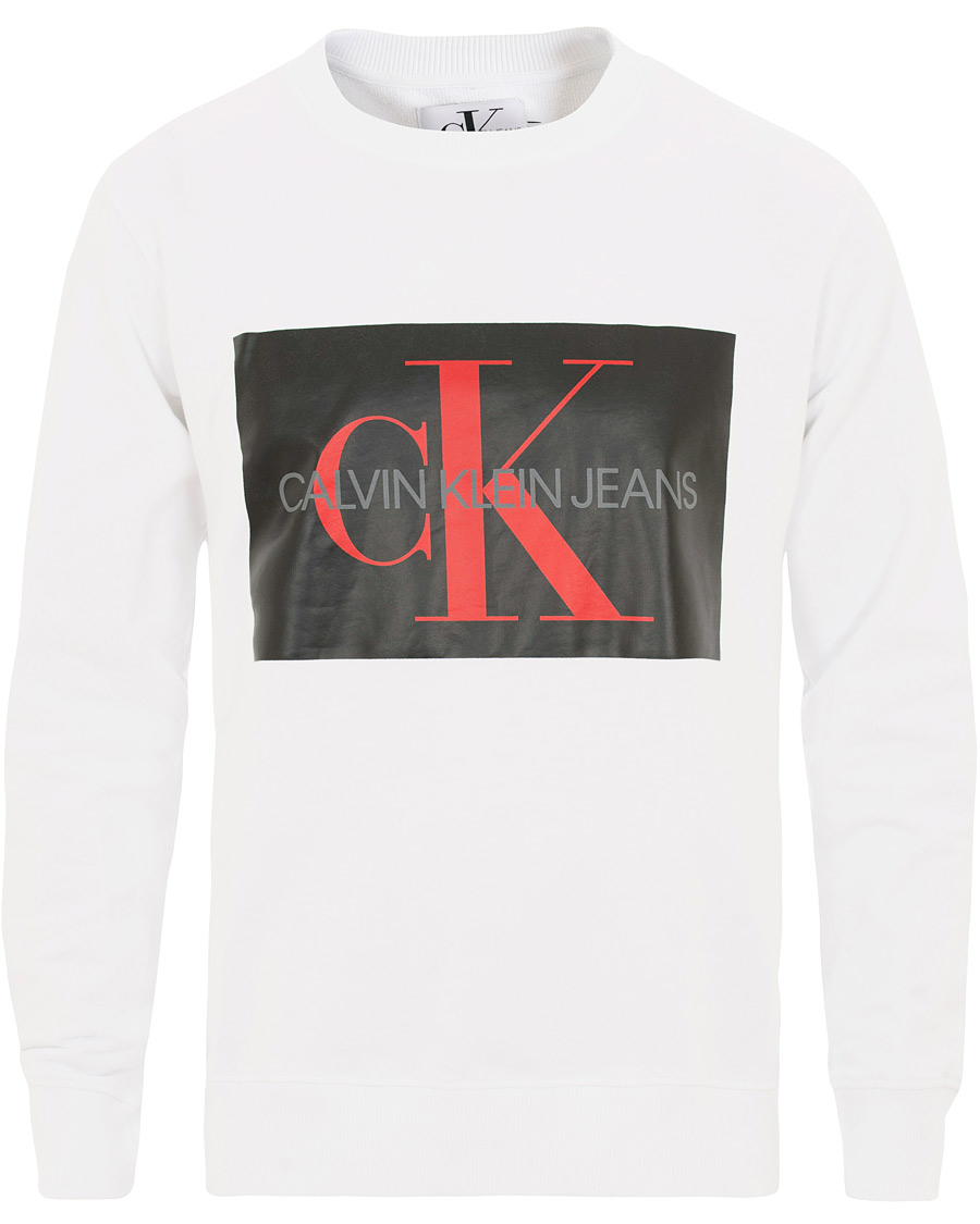 Homme | Pulls Et Tricots | Calvin Klein Jeans | Monogram Box Logo Sweatshirt White