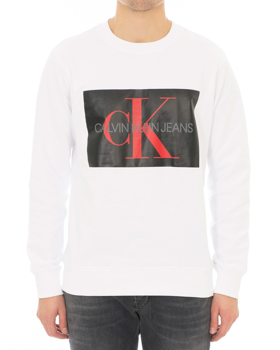 Homme | Pulls Et Tricots | Calvin Klein Jeans | Monogram Box Logo Sweatshirt White