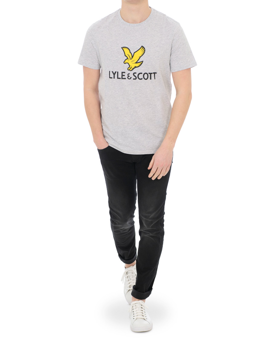 Heren | T-shirts | Lyle & Scott | Logo Crew Neck Tee Light Grey Melange