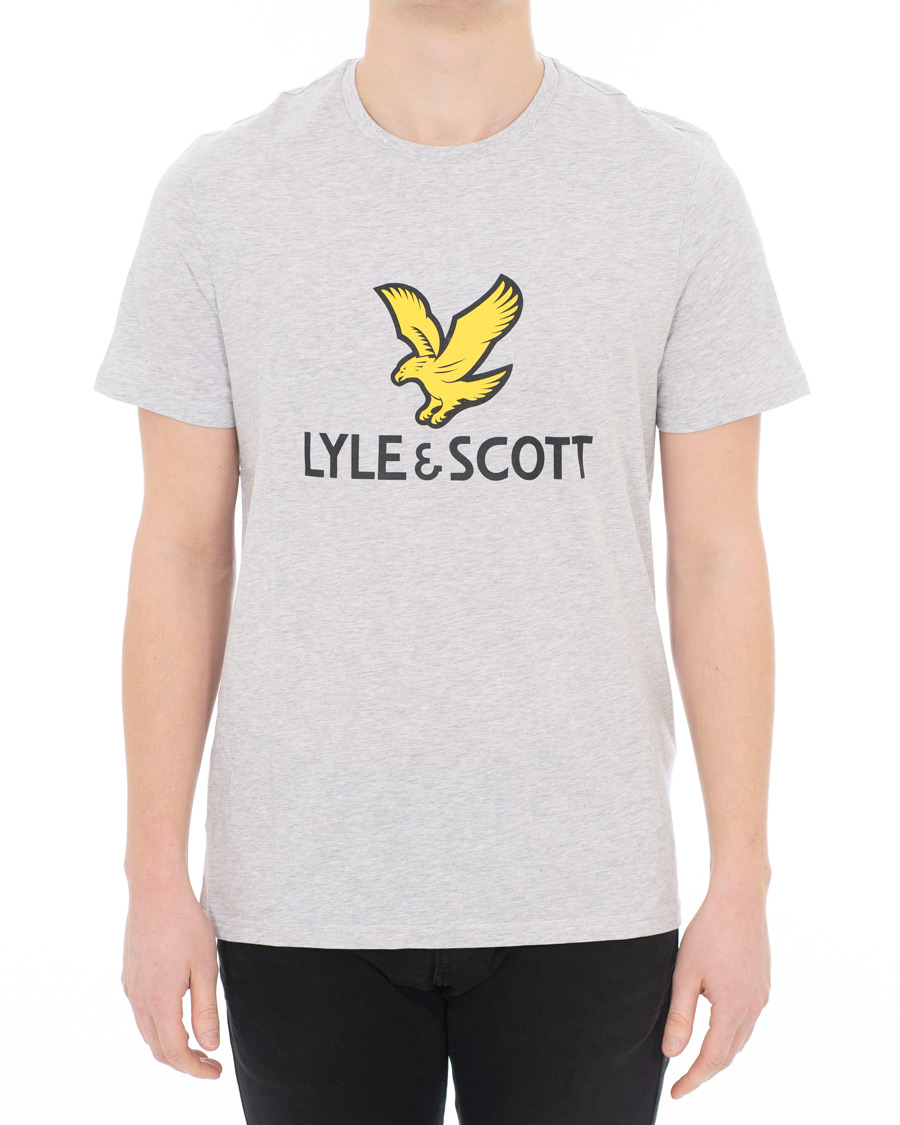 Heren | T-shirts | Lyle & Scott | Logo Crew Neck Tee Light Grey Melange