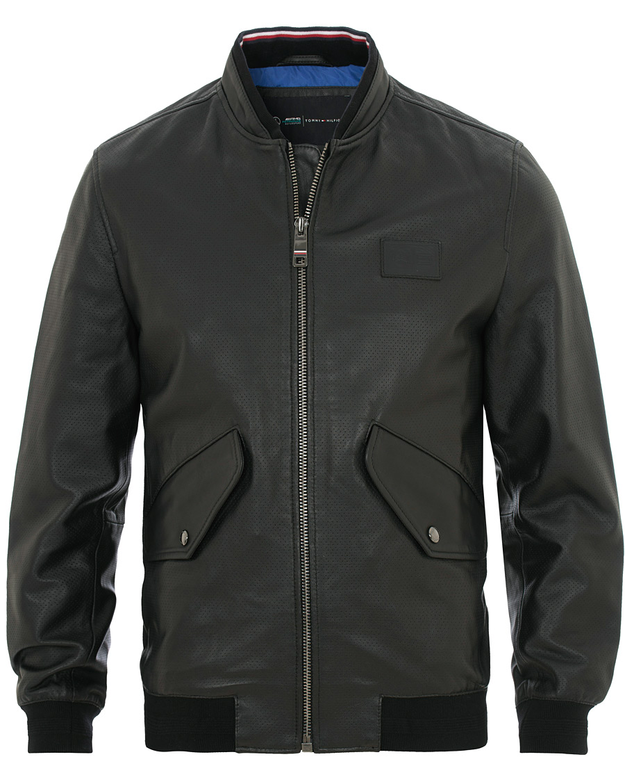 Homme | Manteaux Et Vestes | Tommy Hilfiger | Mercedes Benz Perforated Leather Jacket Black