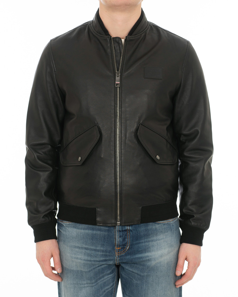 Homme | Manteaux Et Vestes | Tommy Hilfiger | Mercedes Benz Perforated Leather Jacket Black