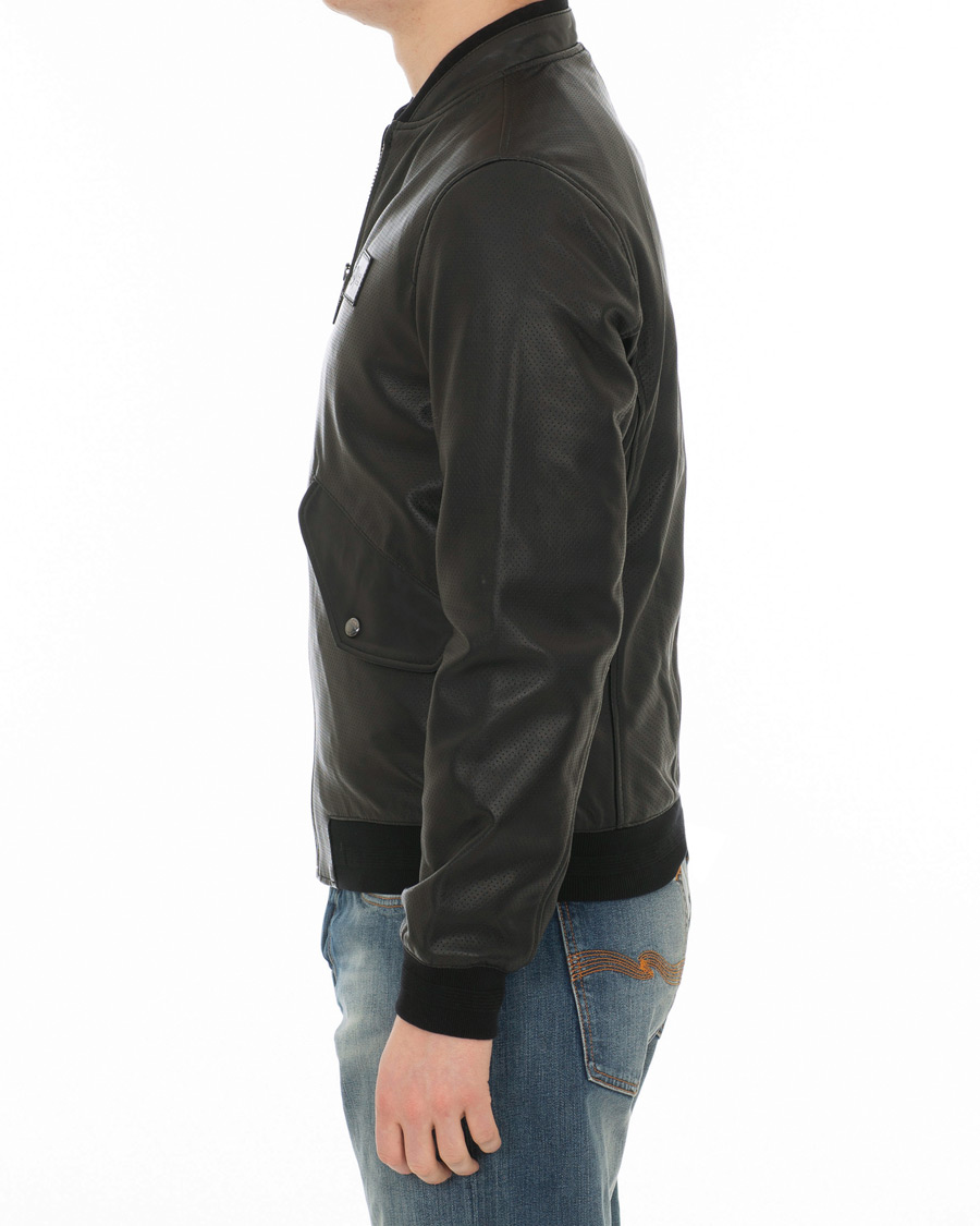 Homme | Manteaux Et Vestes | Tommy Hilfiger | Mercedes Benz Perforated Leather Jacket Black