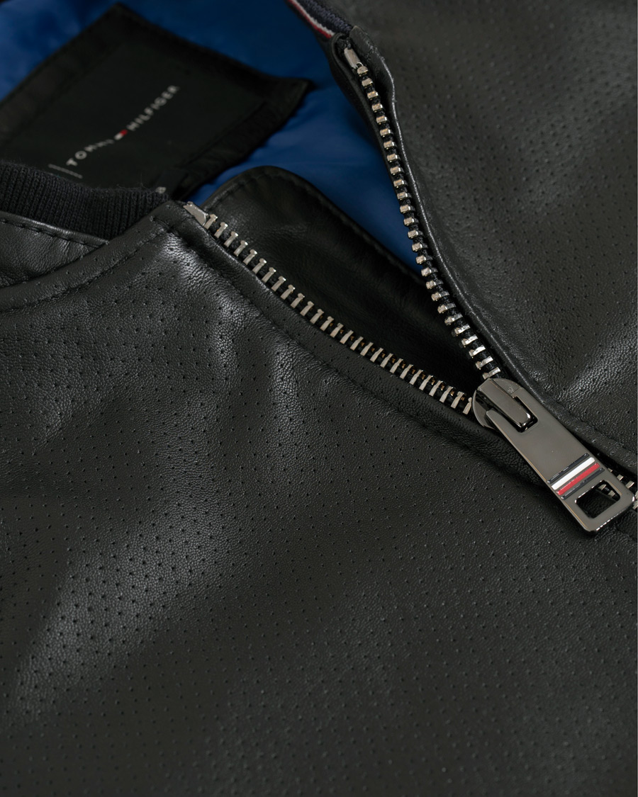 Homme | Manteaux Et Vestes | Tommy Hilfiger | Mercedes Benz Perforated Leather Jacket Black