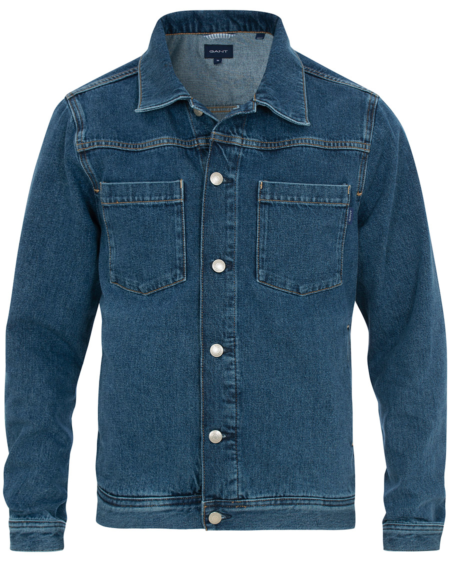 Heren | Jassen | GANT | Indigo Jeans Jacket Blue Wash