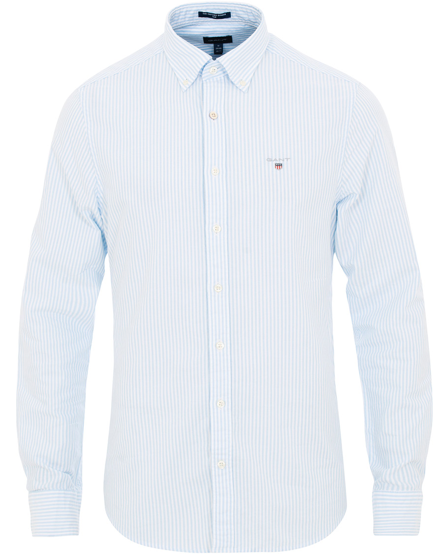 Heren | Overhemden | GANT | Slim Fit Oxford Banker Stripe Shirt Capri Blue