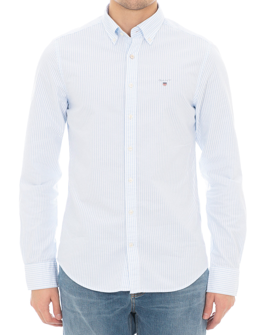 Heren | Overhemden | GANT | Slim Fit Oxford Banker Stripe Shirt Capri Blue