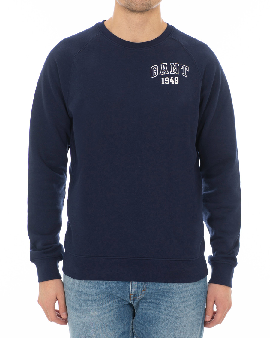 Homme | Pulls Et Tricots | GANT | Summer Logo Crew Neck Sweatshirt Evening Blue
