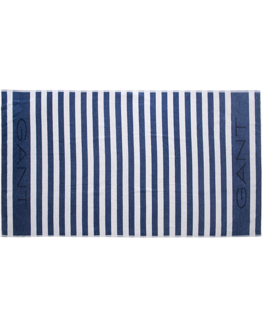 Homme | Maillots De Bain | GANT | Beach Stripe Towel White/Navy