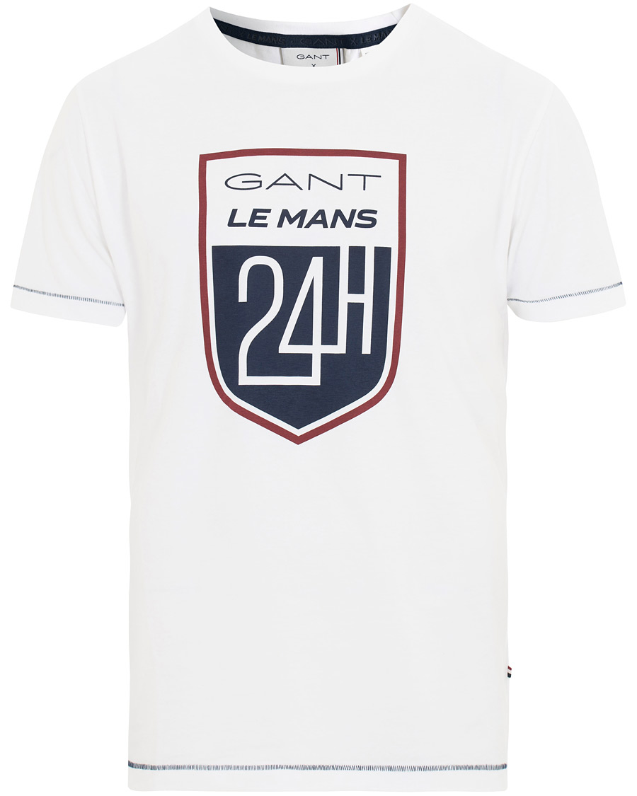 Homme | T-shirts | GANT | Le Mans Crew Neck Tee White