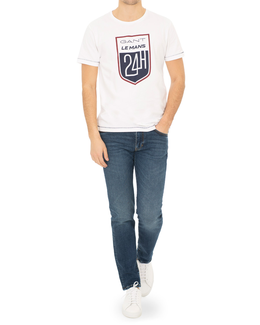 Homme | T-shirts | GANT | Le Mans Crew Neck Tee White
