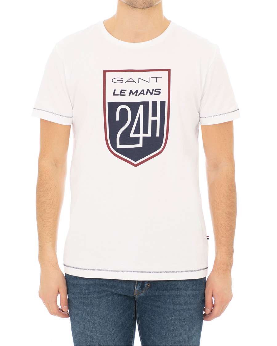 Homme | T-shirts | GANT | Le Mans Crew Neck Tee White