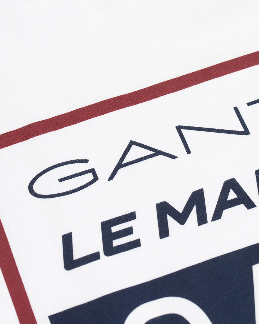 Homme | T-shirts | GANT | Le Mans Crew Neck Tee White