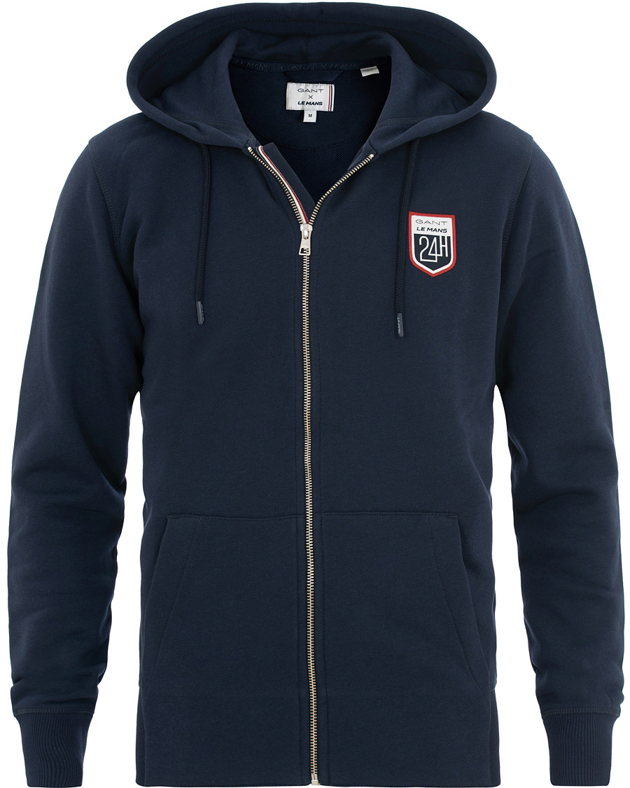 Heren | Truien | GANT | Le Mans Full Zip Hoodie Evening Blue