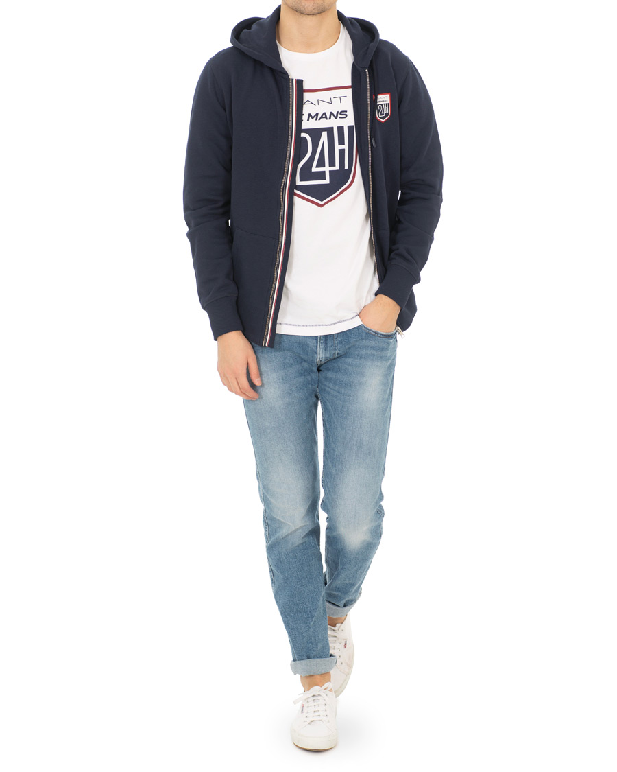 Heren | Truien | GANT | Le Mans Full Zip Hoodie Evening Blue