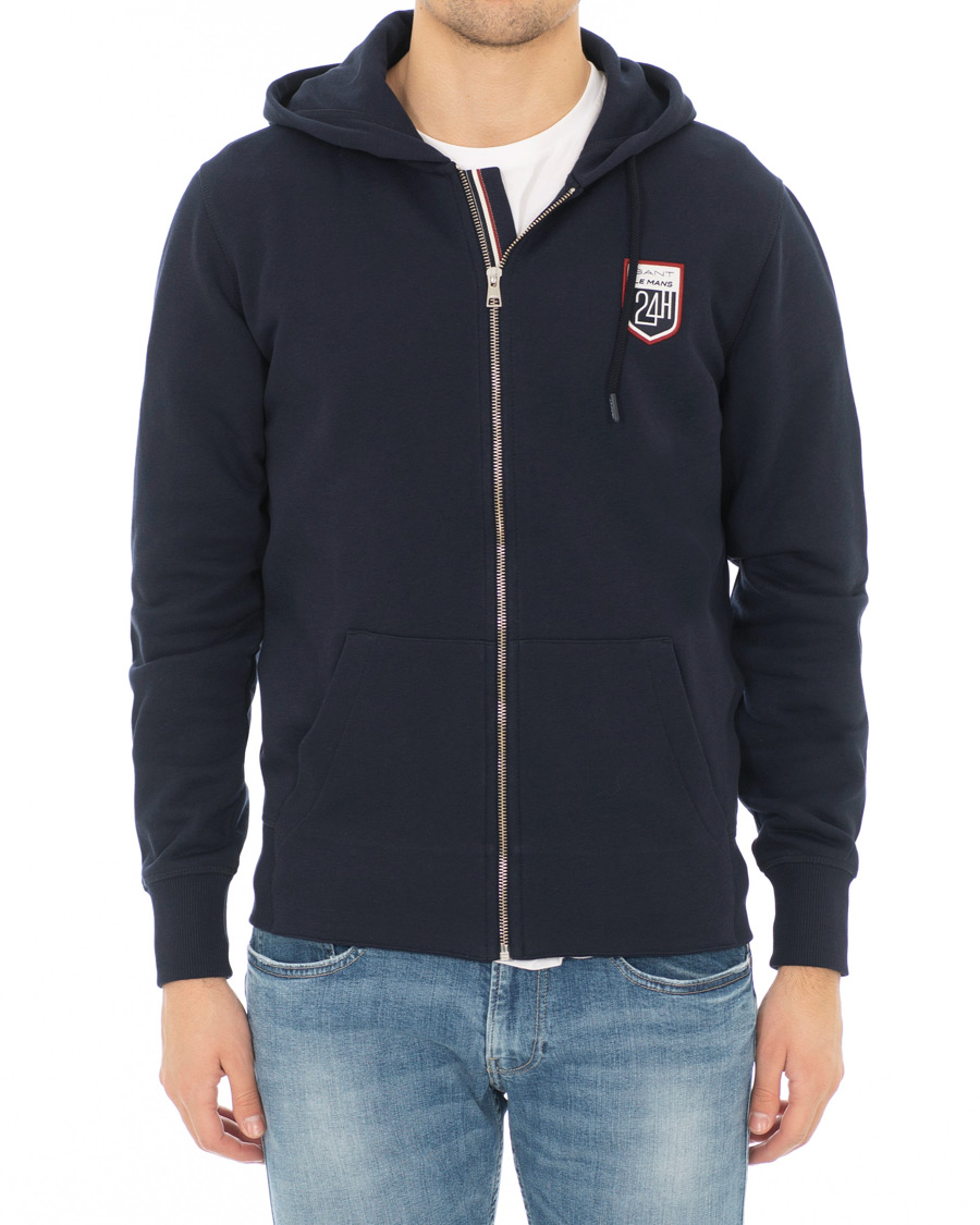 Heren | Truien | GANT | Le Mans Full Zip Hoodie Evening Blue