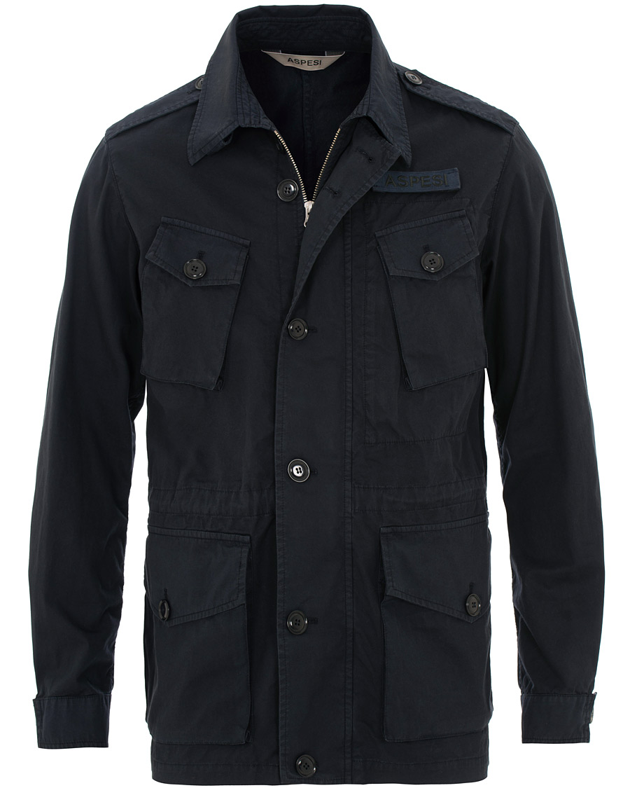 Homme | Manteaux Et Vestes | Aspesi | Vancouver Cotton Field Jacket Navy