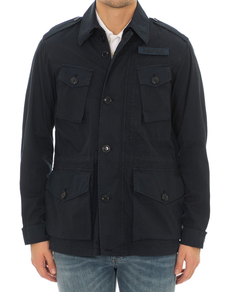 Homme | Manteaux Et Vestes | Aspesi | Vancouver Cotton Field Jacket Navy