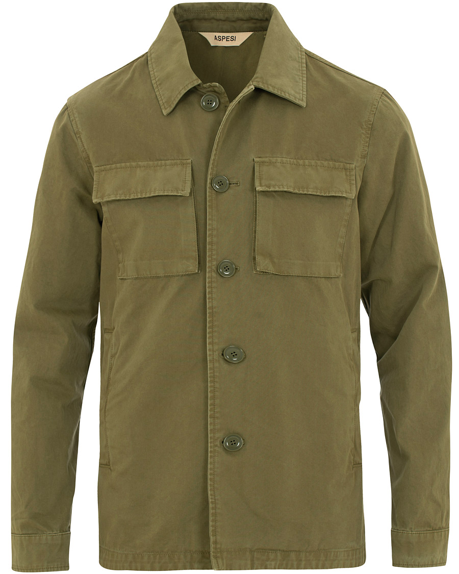 Homme | Manteaux Et Vestes | Aspesi | Tigre Summer Cotton Jacket Military Green