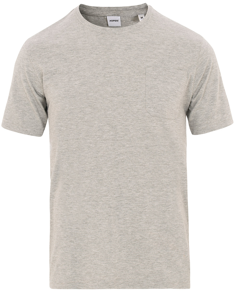 Homme | T-shirts | Aspesi | Cotton Pocket T-shirt Light Grey