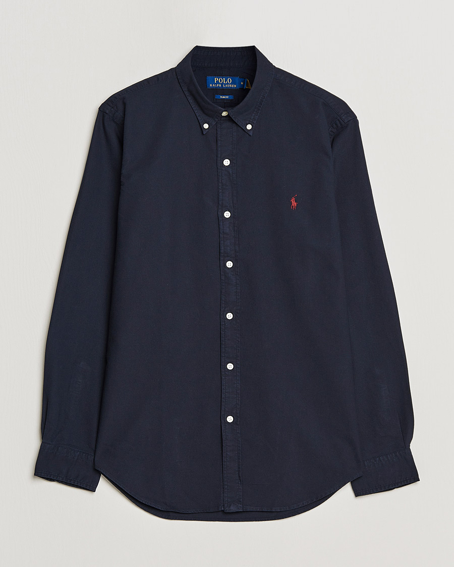 Homme | Chemises | Polo Ralph Lauren | Slim Fit Garment Dyed Oxford Shirt Navy