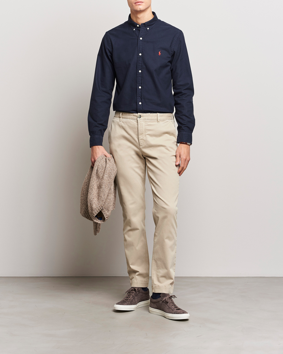Homme | Chemises | Polo Ralph Lauren | Slim Fit Garment Dyed Oxford Shirt Navy