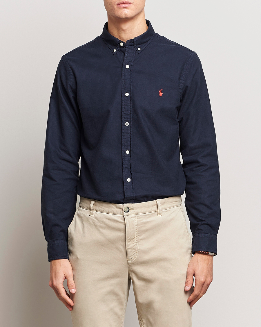 Homme | Chemises | Polo Ralph Lauren | Slim Fit Garment Dyed Oxford Shirt Navy