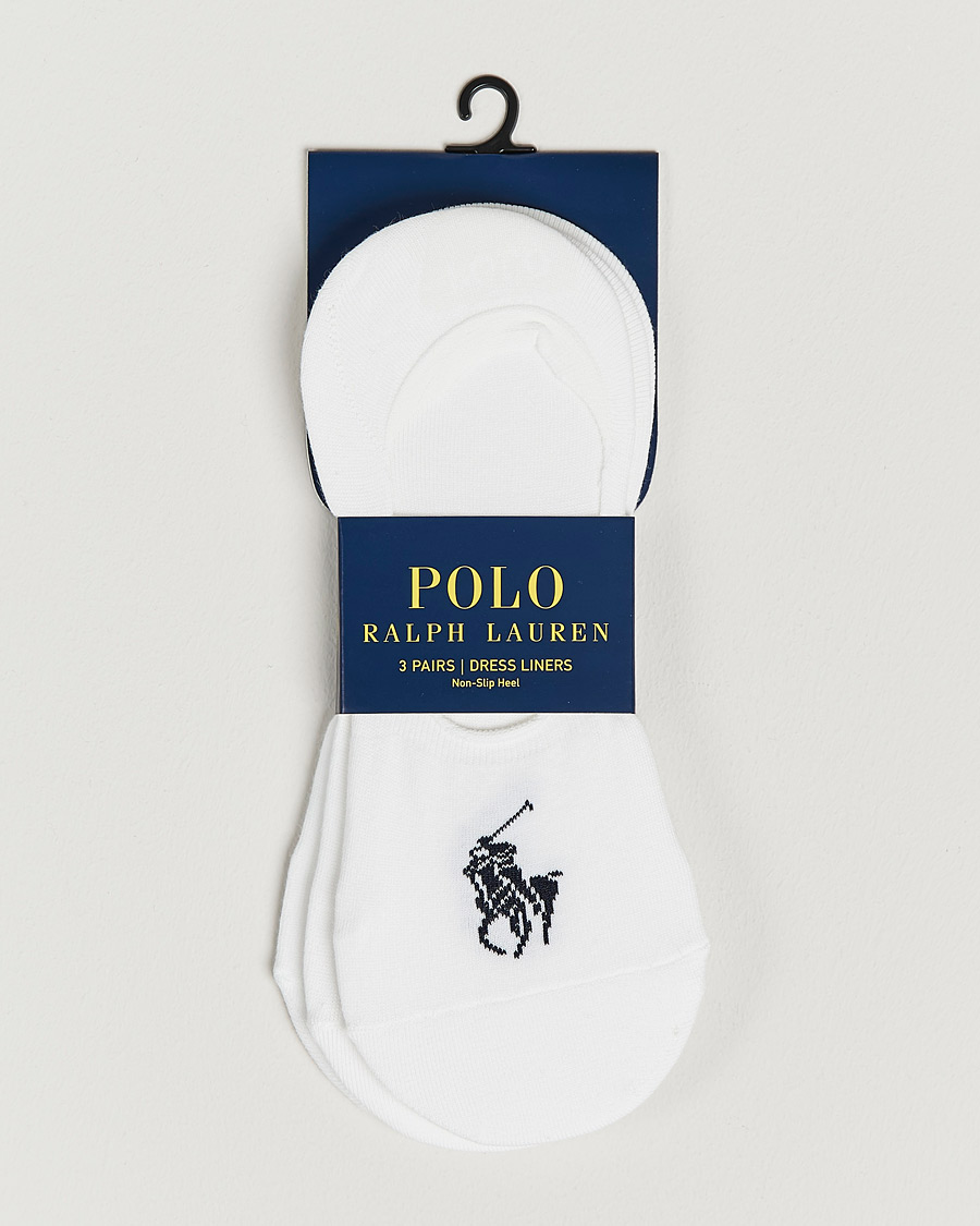 Heren | Ondergoed | Polo Ralph Lauren | 3-Pack No Show Big Pony Pony Socks White