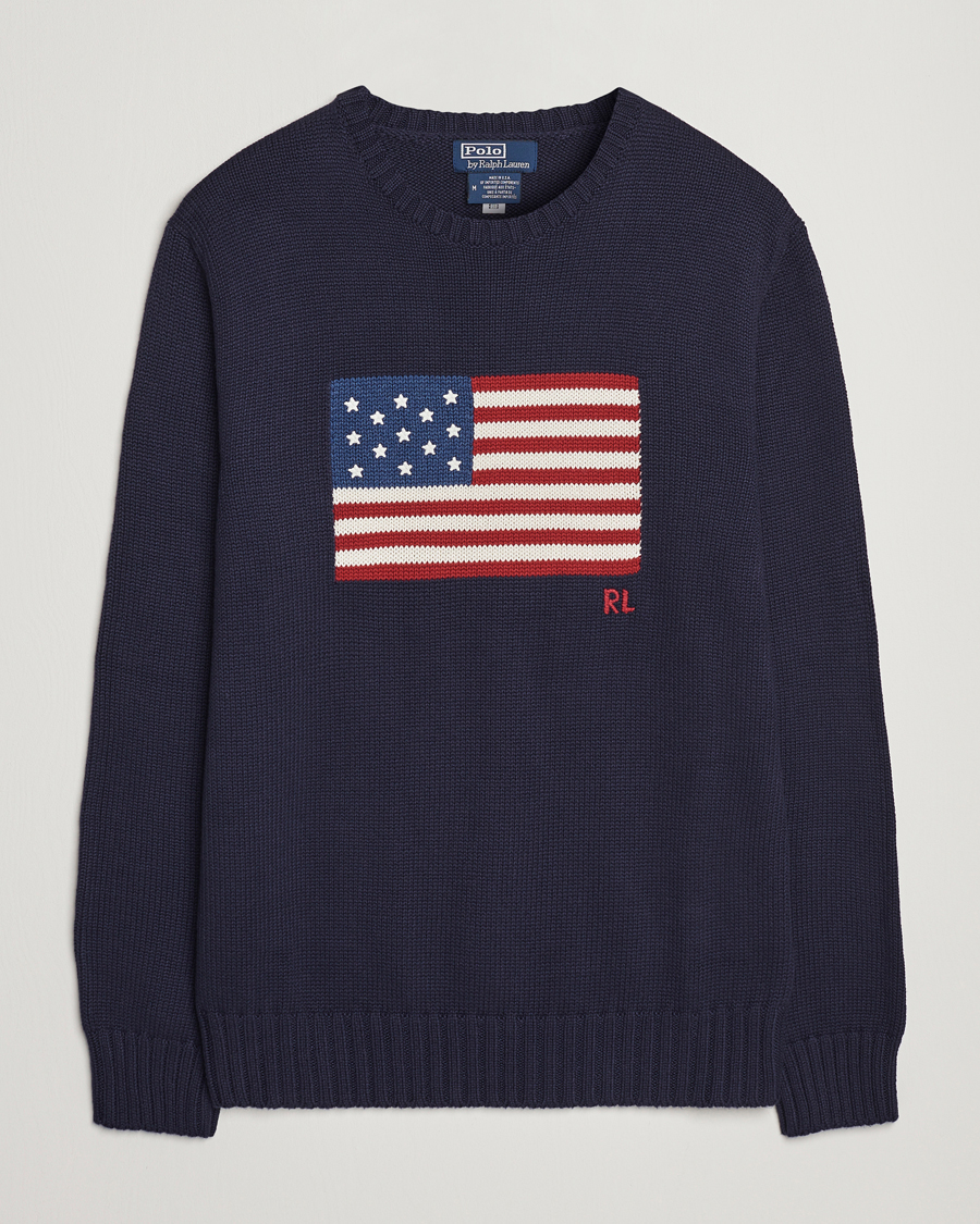 Homme | Pulls Et Tricots | Polo Ralph Lauren | Knitted Flag Crew Neck Navy