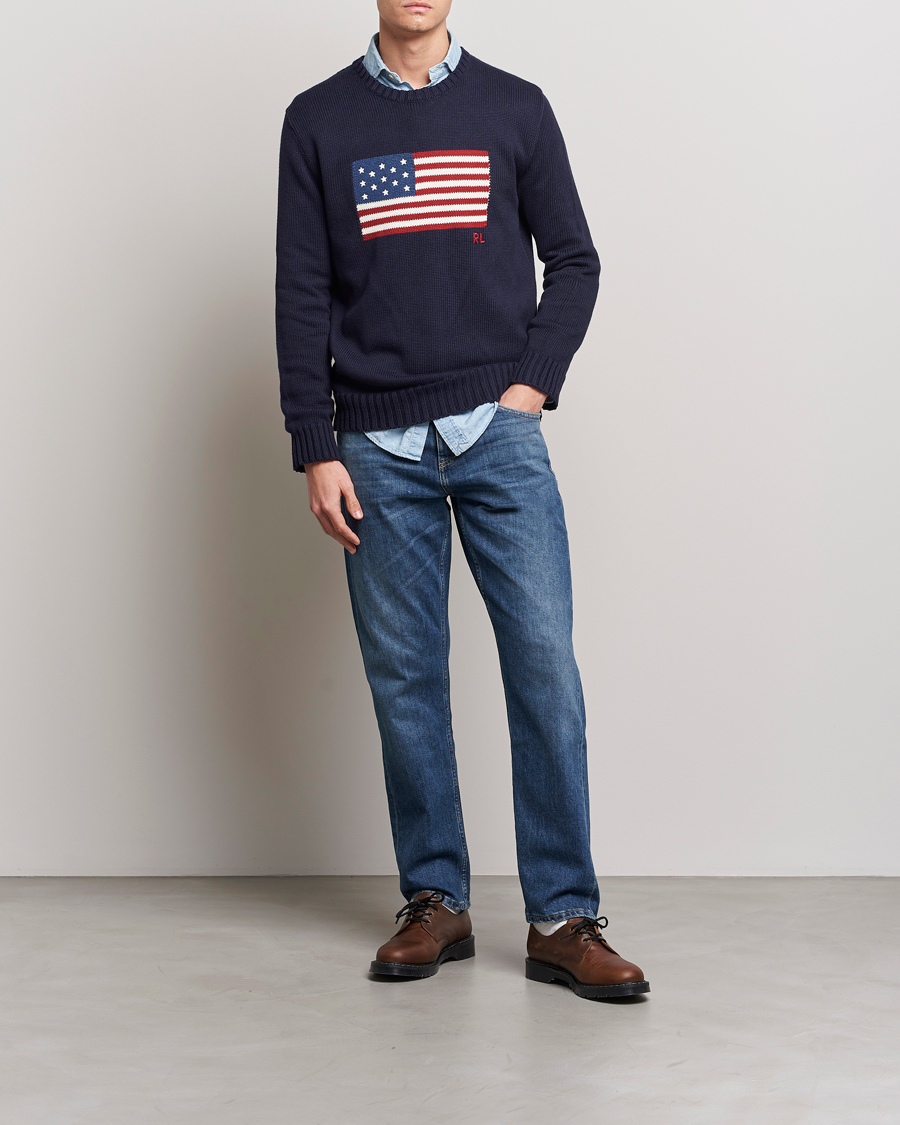 Homme | Pulls Et Tricots | Polo Ralph Lauren | Knitted Flag Crew Neck Navy