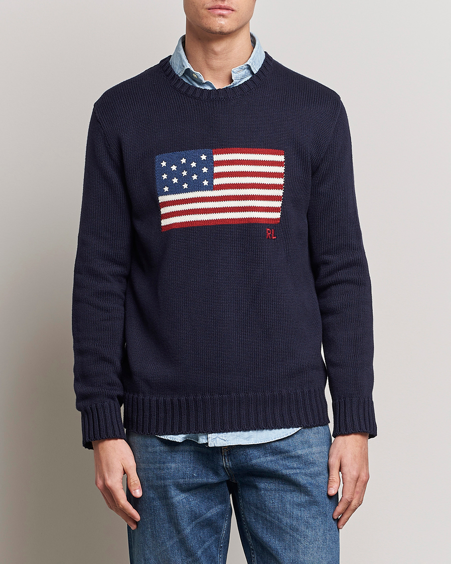 Homme | Pulls Et Tricots | Polo Ralph Lauren | Knitted Flag Crew Neck Navy