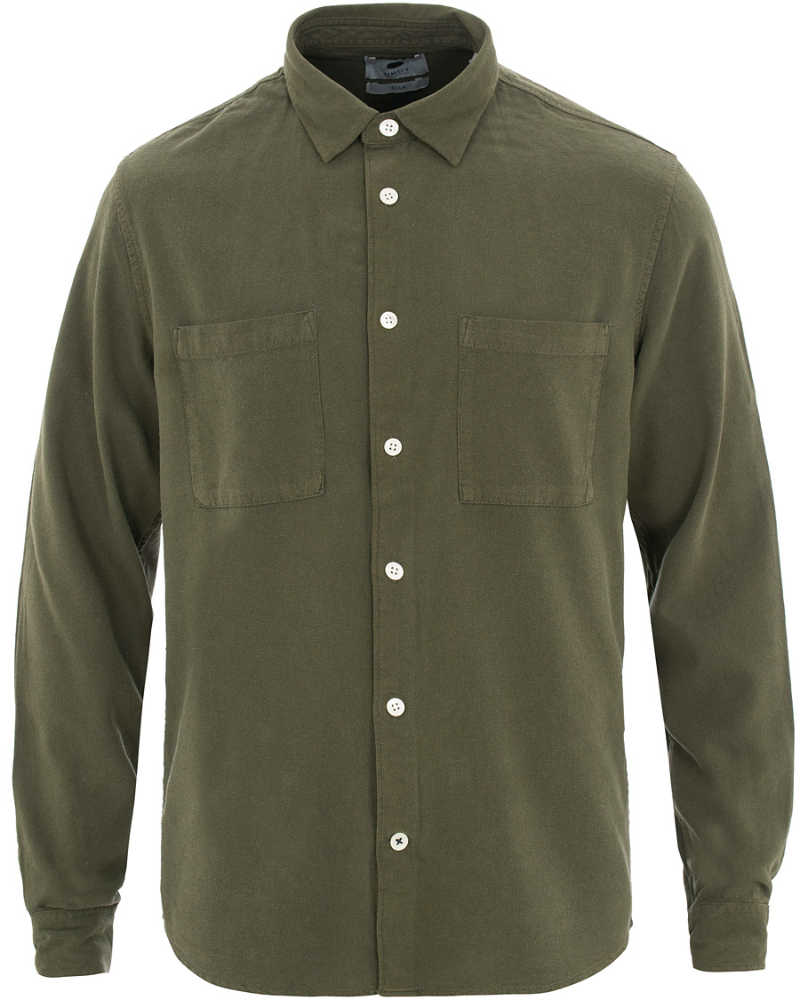 Homme | Chemises | NN07 | Alberto Silk Nep Shirt Deep Green