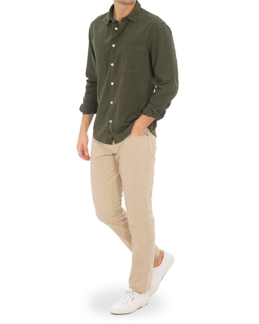 Homme | Chemises | NN07 | Alberto Silk Nep Shirt Deep Green