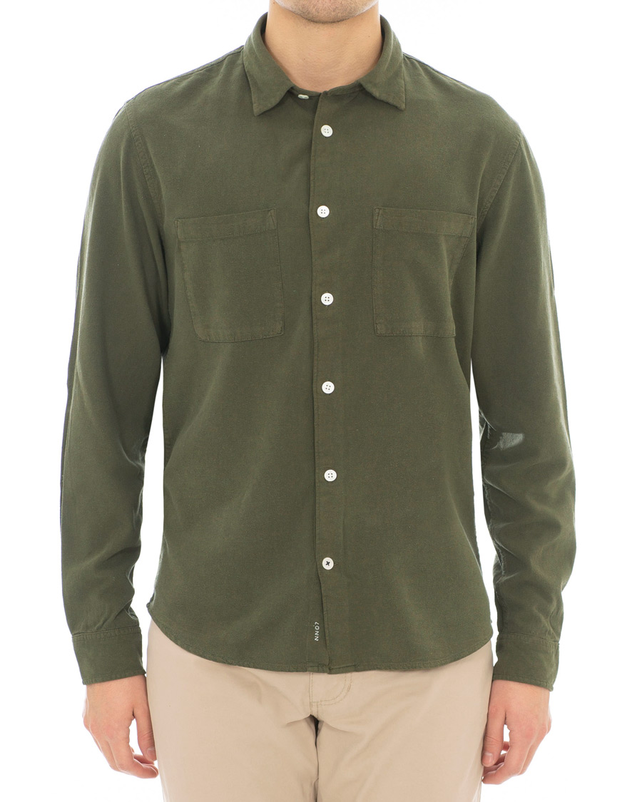 Homme | Chemises | NN07 | Alberto Silk Nep Shirt Deep Green