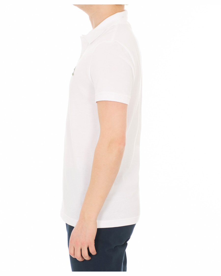 Homme | Polos | Lacoste | Palm Crocodile Poloshirt Regular Fit White